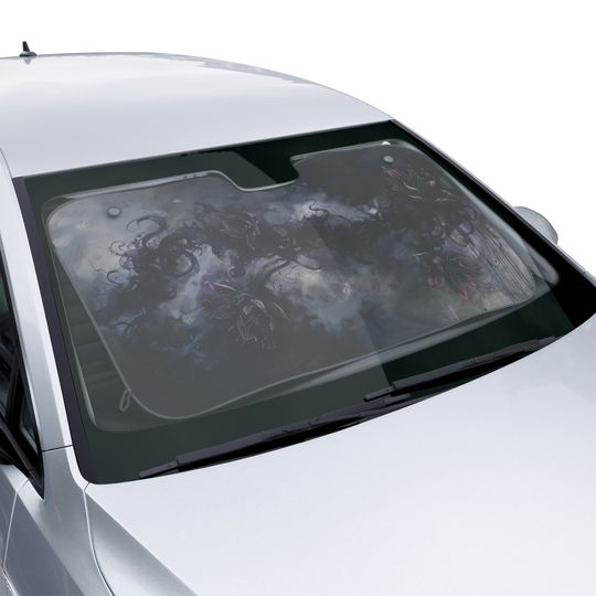 Discover Violet Gothic Spider Lily Car Sun Shade, Gothic Car Accessory