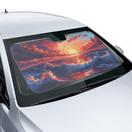 Discover Dazzling Ocean Sunset Windshield Banner - Car Accessory for Women