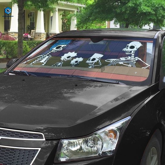 Discover The Simpsons Skeleton Car Sunshade, The Simpsons Car Sun Shade