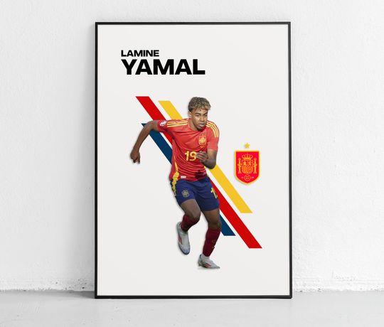 Discover Lamine Yamal Soccer Poster - Barcelona and Spain National Team Art