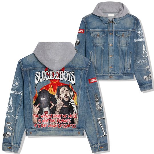 Discover Suicideboys Unisex Hooded Denim Jacket