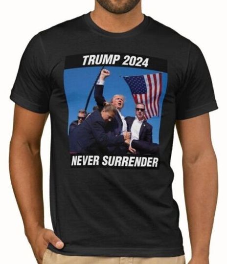 Discover Trump Shot T-Shirt Top | Donald TRUMP 2024 Never Surrender Shirt