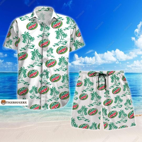 Discover Mountain Dew Hawaiian Beach Shirt and Shorts