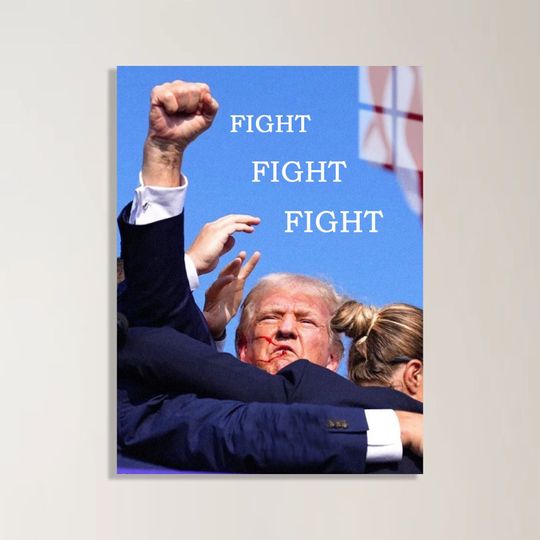 Discover Trump Fight Metal Poster Wall Art