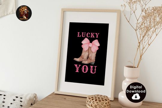 Discover Lucky You Wall Art Cowgirl Farmhouse Coquette Room Decor