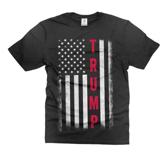Discover Donald Trump Shooting T-Shirt, Patriotic Trump Flag T-shirt