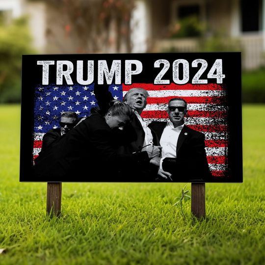 Discover Trump 2024 Presidential Campaign Yard Sign - Shooting Design