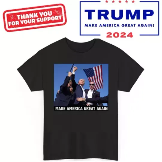 Discover Donald Trump Rally Shooting T-Shirt US Great Support Trump 2024 Unisex