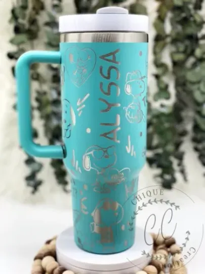 Discover Personalized Cartoon Dog 40oz Laser Engraved Tumbler
