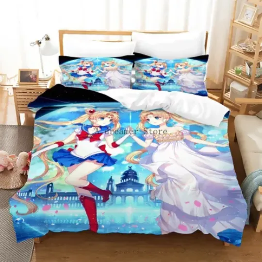 Discover Sailors Moon Duvet Cover Pillowcase Bedding Set Kids Bedroom blanket quilt cover