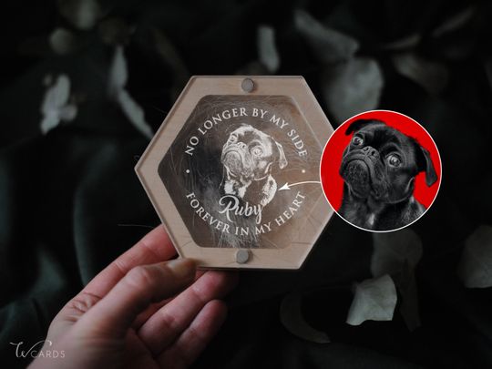 Discover Dog Memorial Gift from Photo, Pet Hair Keepsake Box