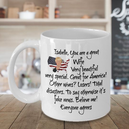 Discover Trump Personalised Mug, Custom Gifts for Wife, Funny Trump Gifts, Political Satire Mug, Funny Anniversary Gifts