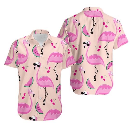 Discover Flamingos and Watermelon Hawaiians, Flamingos Hawaiian Shirt, Summer Vibe