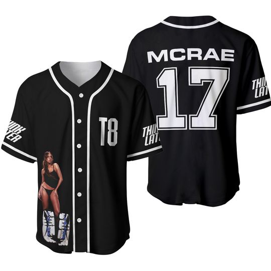 Discover Tate McRae 17 Think Later Tour 2024 Merch Baseball Jersey