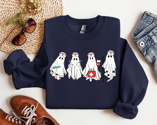 Discover Ghost Nurse Halloween Sweatshirt