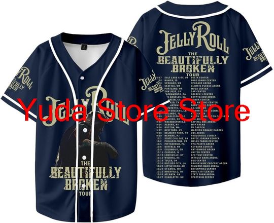 Discover Jelly Roll The Beautifully Broken Tour Merch Baseball  Jersey