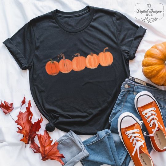Discover Watercolor Pumpkin Fall Themed Shirt