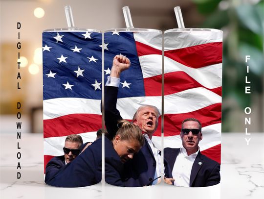Discover Donald Trump Rally Shooting Tumbler , Donald Trump  20oz Straight Tumbler