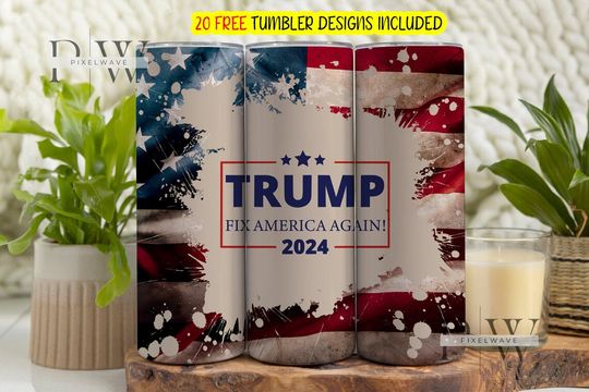 Discover Donald Trump 2024 20oz Skinny Tumbler