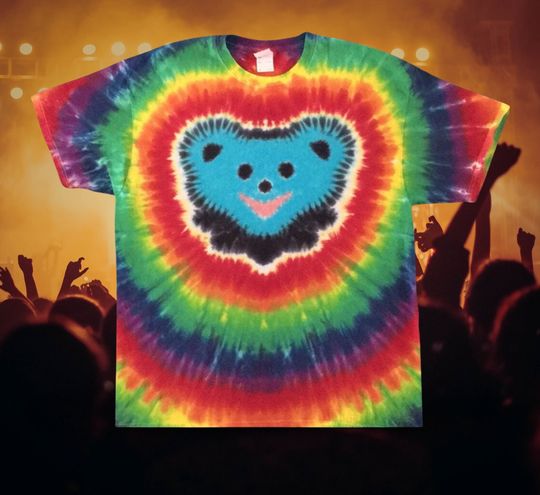 Discover Tie Dye Grateful Bear T-shirt shirt hand made customizable  Tye die Tie Dyed Dead Head