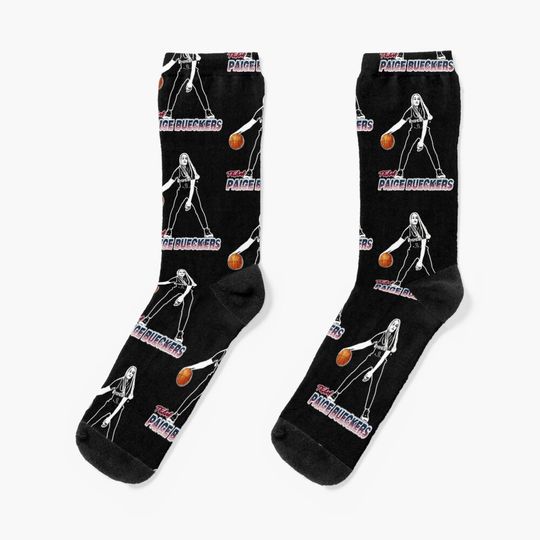 Discover Paige Bueckers Black And White Basic Design Socks