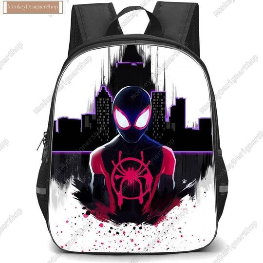 Discover Miles Morales Backpack, Spider Hero School Bag, Superhero Movie