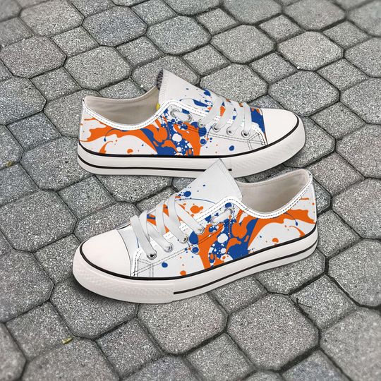 Discover Women's Low Top Sneaker - Blue & Orange Splash