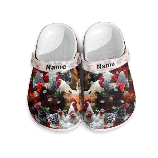 Discover Beautiful Chickens Personalized Clogs Shoes With Your Name