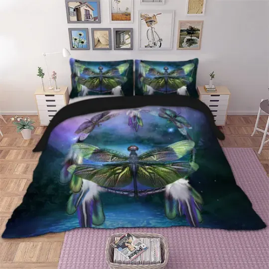 Discover Dragonfly Bedding Set Single Queen King Size Bedding Pillow Case