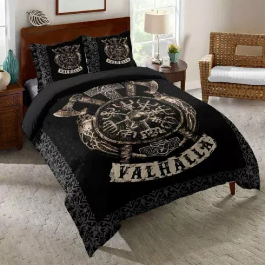 Discover Viking VALHALLA Doona Quilt Duvet Cover Religion Bedding Set Pillowcase Queen