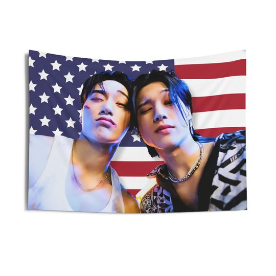 Discover Ateez San Wooyoung Outlaw America Flag, Ateez Woosan Kpop Flag