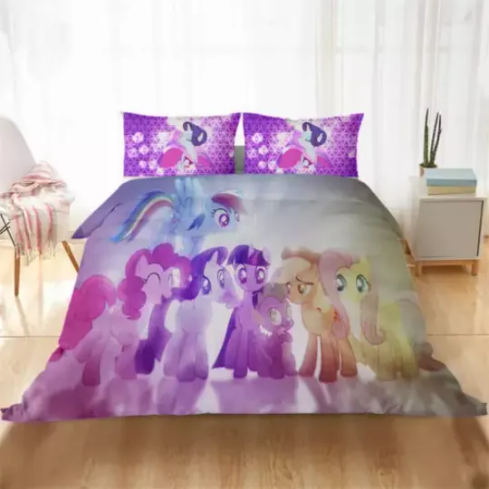 Discover Dream Color Horse Family 3D Bedding Set