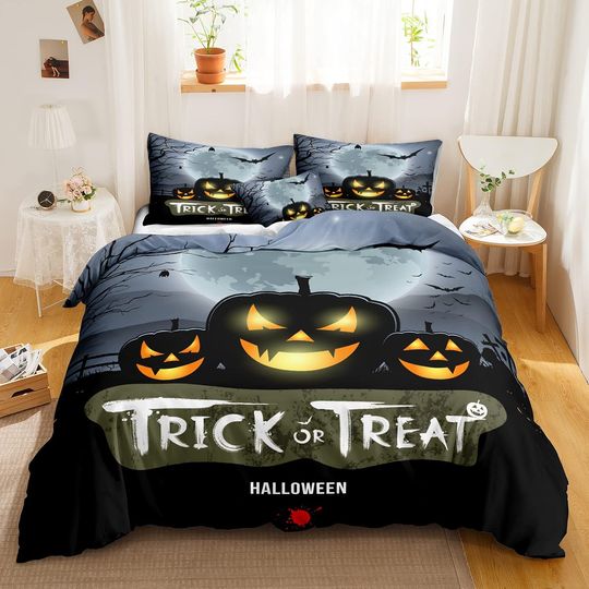 Discover Funny Pumpkin 3D Halloween Bedding Set