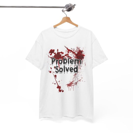 Discover Funny Halloween T-Shirt, Men's Bloody Problem Solved Print