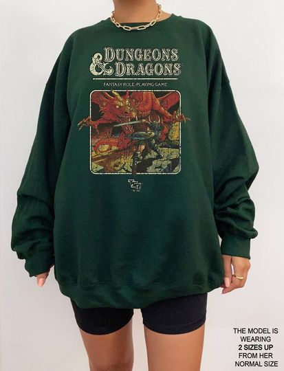 Discover Vintage UNISEX's Tshirt Size USA Dungeon Dragon 1974 Tee Sweatshirt