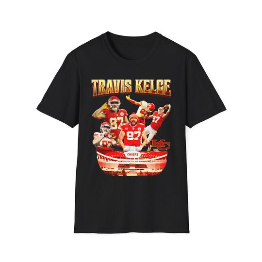 Discover Travis Kelce Vintage 90s Football Bootleg Style T-Shirt | Travis Kelce