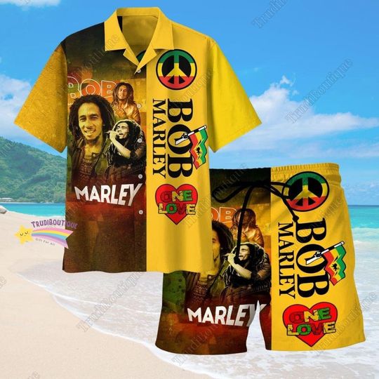 Discover Bob Marley Hawaiian Shirt and Shorts Set