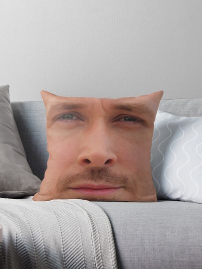Discover Ryan Gosling Face Throw Pillow II Pillow