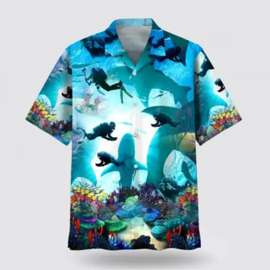 Discover Scuba Diving Shark 3D HAWAII SHIRT