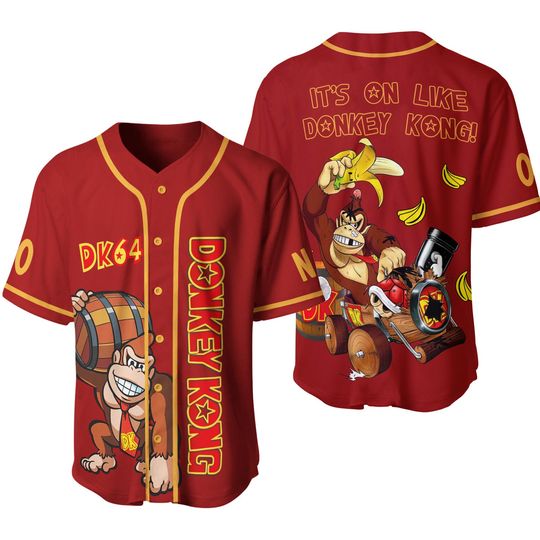 Discover Donkey Kong Baseball Jersey, Donkey Kong Banana Slamma Baseball Shirt