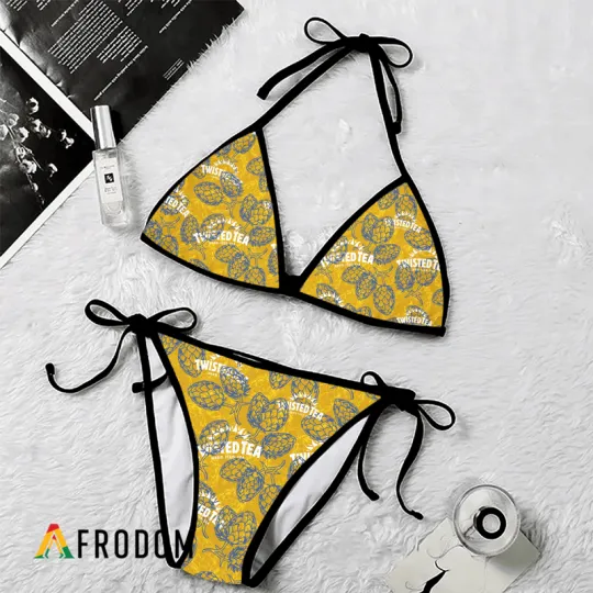 Discover Twisted Tea Humulus Pattern Bikini Set Swimsuit Beach