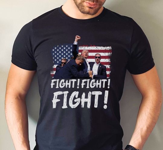 Discover Trump Fight Supporter 2024 Graphic Tee - Fight Fight Fight
