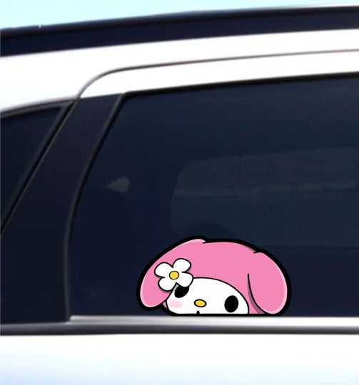 Discover Cute Melody | Peeker | Peeking | Peek | Car Vinyl Stickers | Anime Stickers |Car Decals
