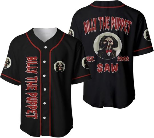 Discover Horror Movie Baseball Jersey Shirt for Men Women Halloween Outfits for Adults