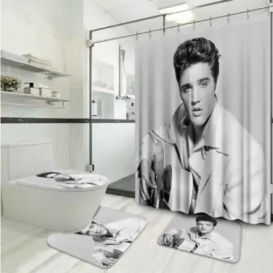 Discover Gift For Fans Music Famous Person Elvis Presley ver1 Shower Curtain Sets