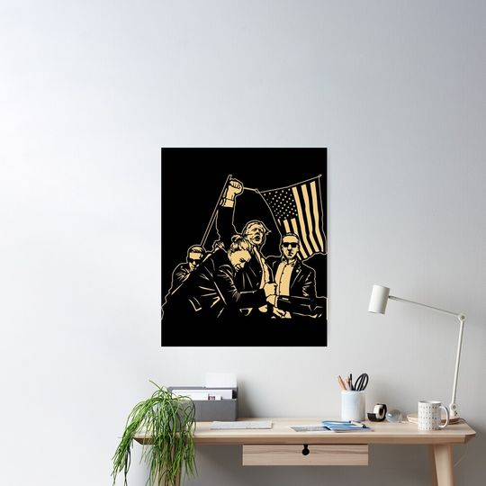 Discover Trump Fight 2024 Election Poster - Shot and Assassination Theme