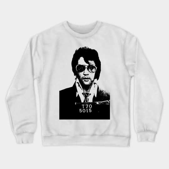 Discover Elvis Mugshot - Elvis Presley King Of Rock - Crewneck Sweatshirt