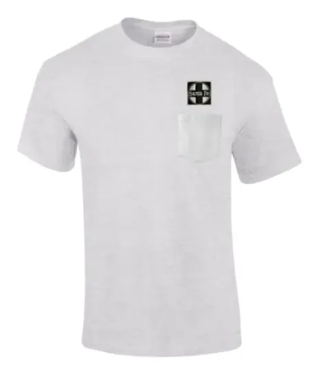 Discover AT&SF Santa Fe Black Cross Embroidered Pocket Tee
