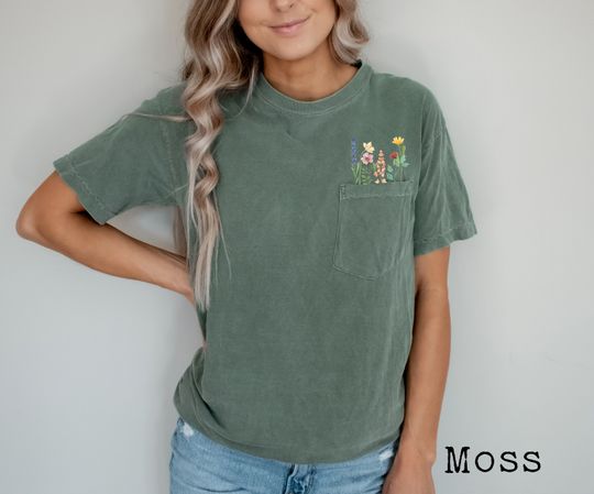 Discover Wildflowers Pocket Shirt, Floral Shirt, Botanical Shirt, Nature Lover Shirt, Plant shirts, Flower Shirt, Wildflower Shirt