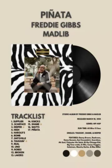 Discover Piñata - Freddie Gibbs & Madlib album cover poster